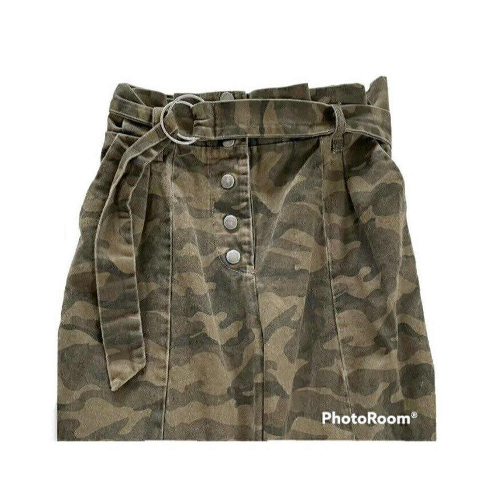 Tularosa Klein Camo High Waisted Paper Bag Waist Pants Snap Front REVOLVE Sz XS - Picture 4 of 10